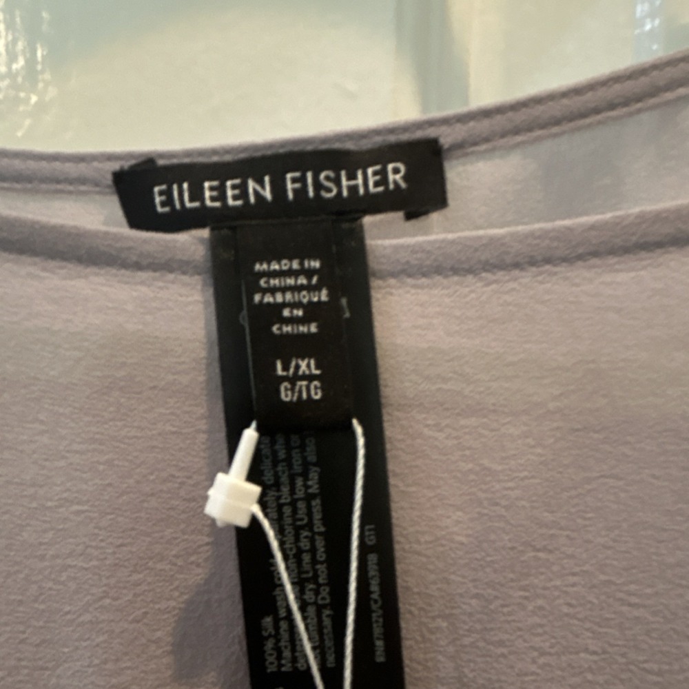 NWT Eileen Fisher Lavender Silk Square Neck Cami & Poncho Sleeveless/Long L/XL - Picture 10 of 11